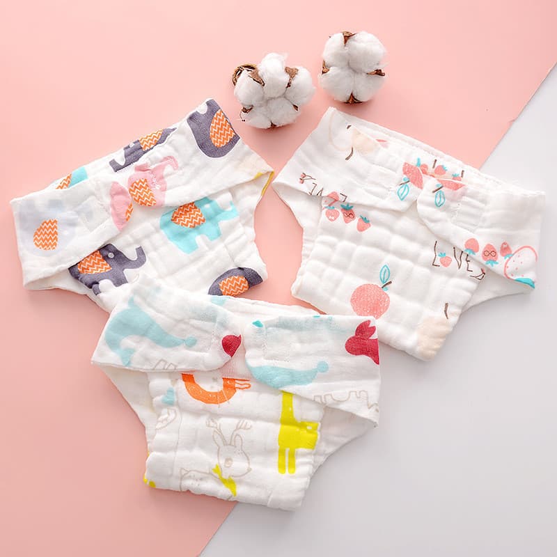 5 Peças Fraldas De Pano Para Bebê Calças De Treinamento De Desenhos Animados À Prova D'água Roupa Íntima Recém-Nascidos-