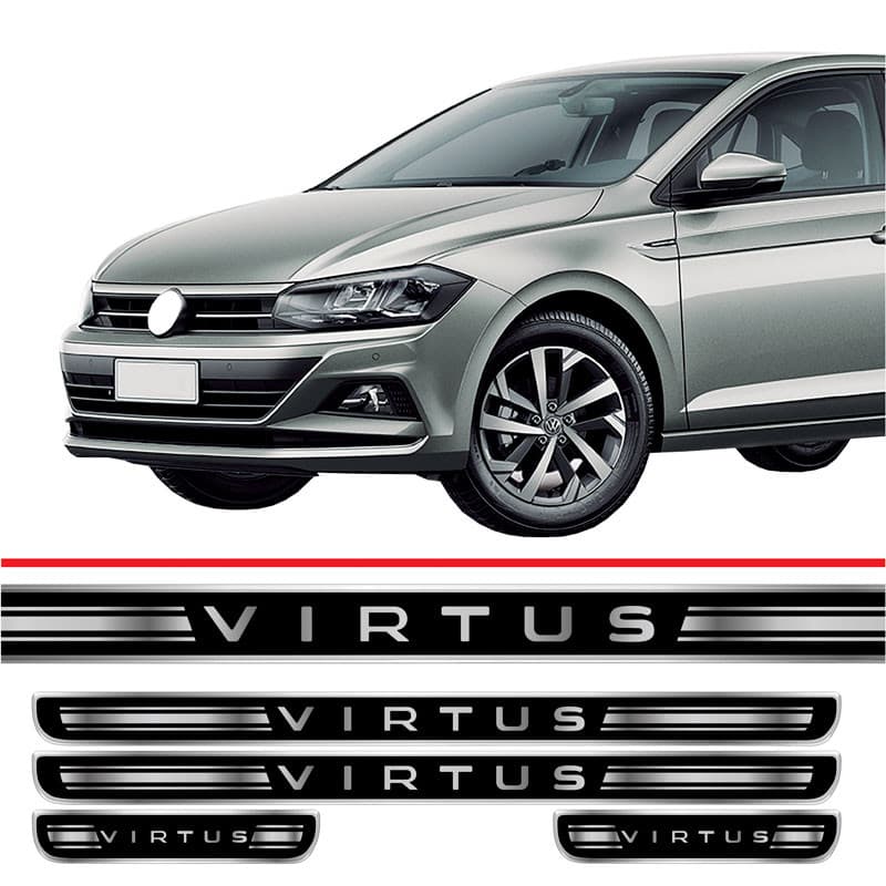 Jogo soleira Resinado Porta carro Virtus 2018 a 2025