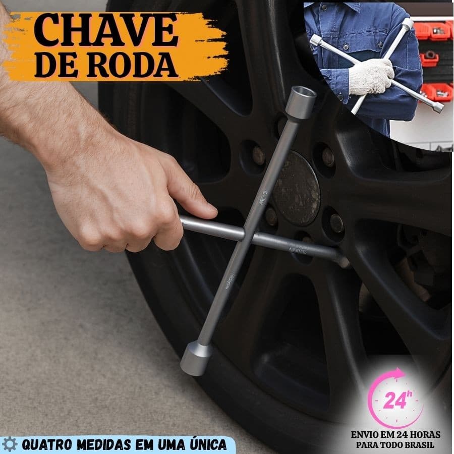 Chave De Roda Estrela Universal Para Carro AÇO 4 Bocas 17 19 21 23mm Tipo Cruz Profissional