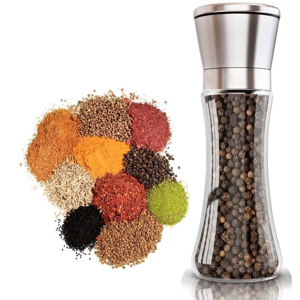 Moedor Temperos Pimenta Sal Grosso Regulador Vidro Manual Especiarias Porta Condimentos Premium