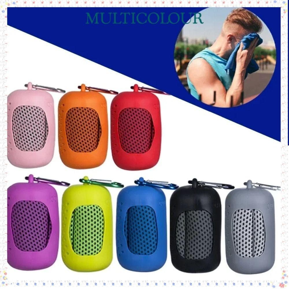 Toalha Fresca De Secagem Rápida Esportiva Multicolor , Mini Microfibra Fitness , Gel De Sílica