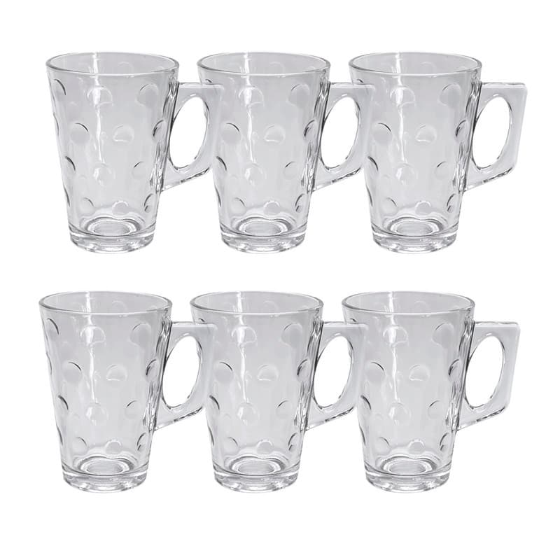 Caneca Vidro Cappuccino 260ml Bubble Jogo Com 6 Unidades