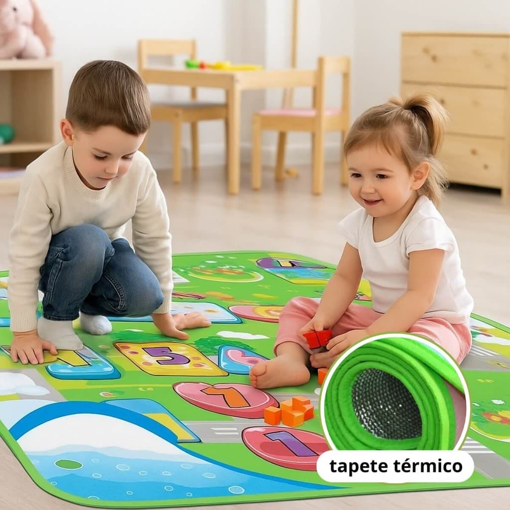 Tapete Térmico Infantil Bebê e Criança Estampas Atividades Educativo Tapetinho Lavável