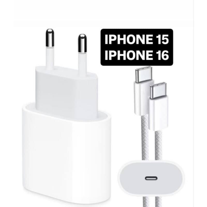 Carregador iPhone 15 16 Original Pro Max Turbo 35W Completo Cabo Tipo C Tipo C