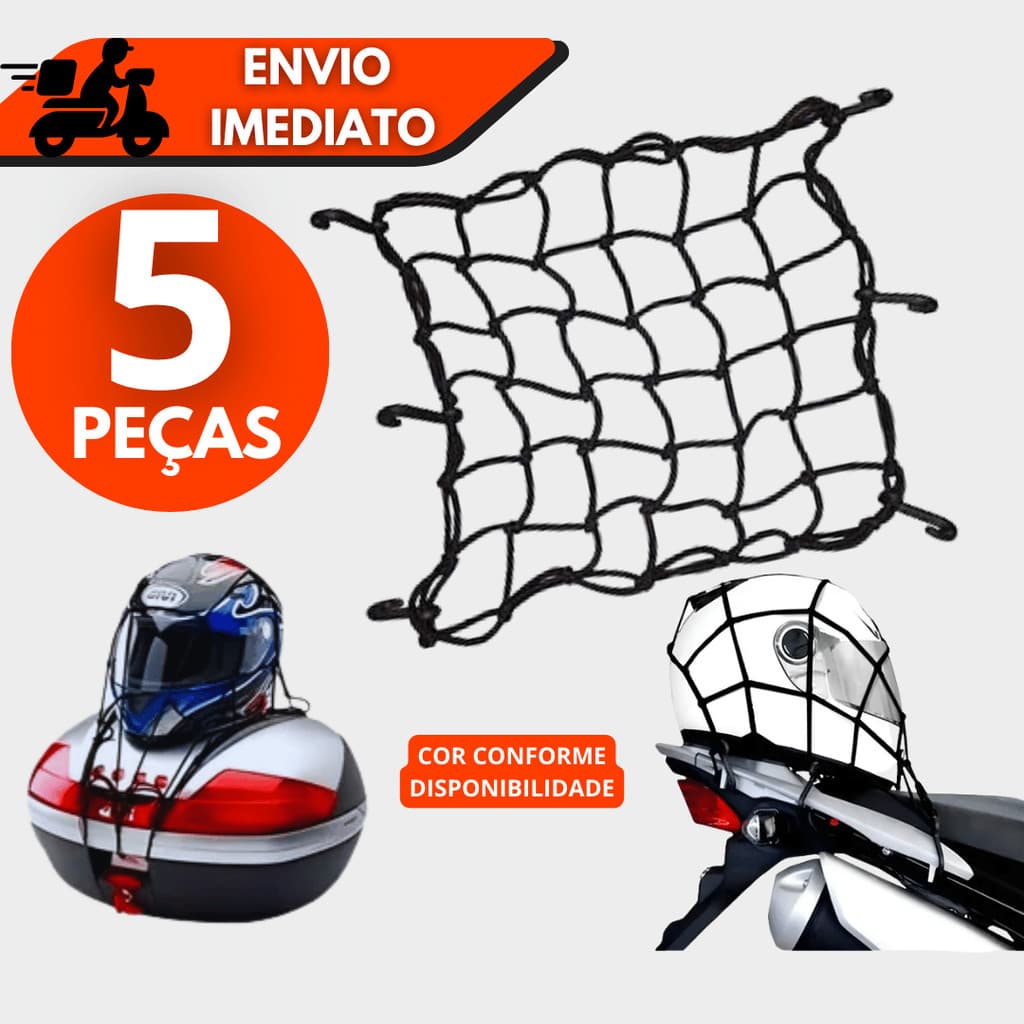 Kit 1/2/3/4/5 Redinha Elástica Aranha Moto 30×30 cm Porta Capacete Bagageiro