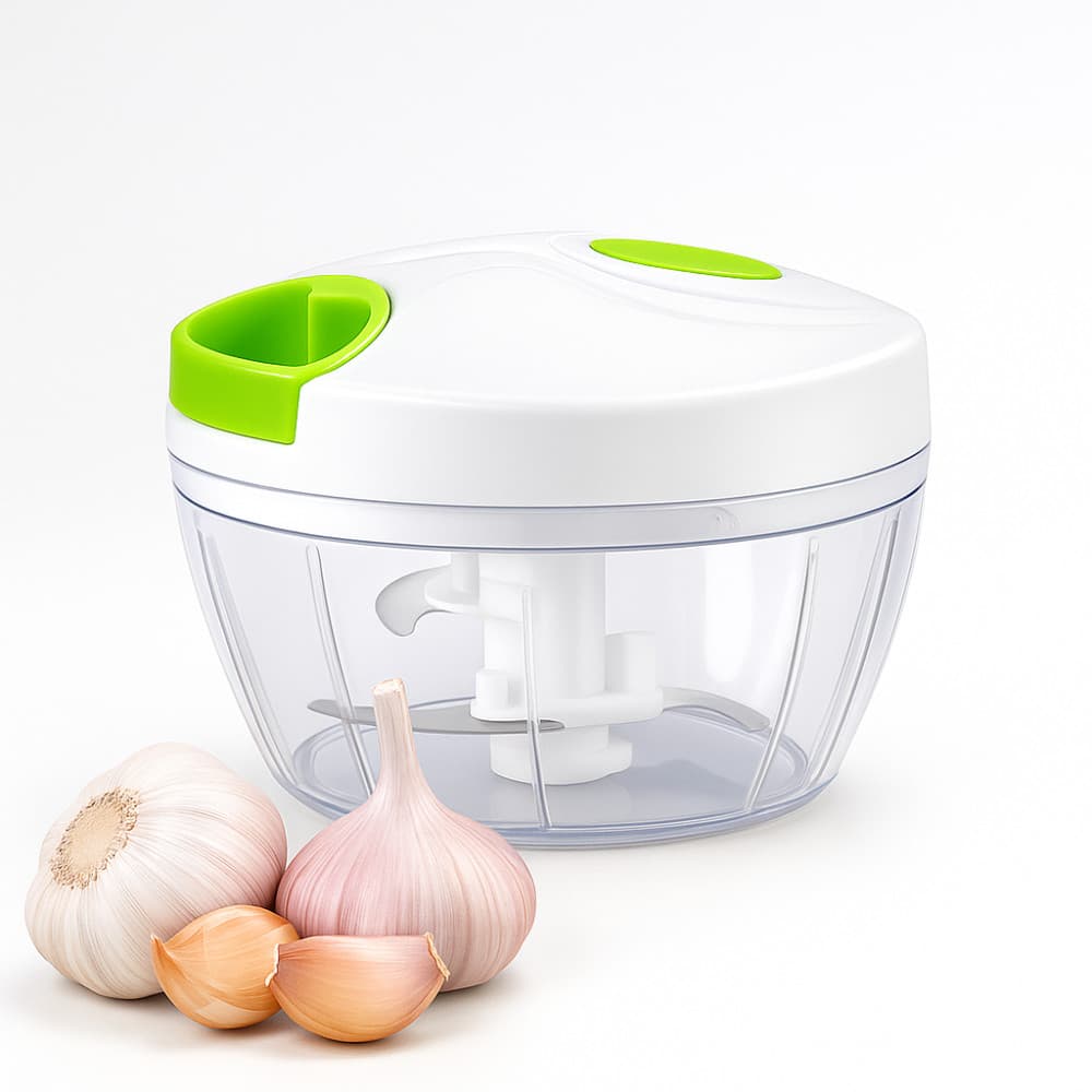 Triturador De Alimentos Manual Processador De Alho Grande 3 Lâminas Cebola Pimenta Cozinha Casa