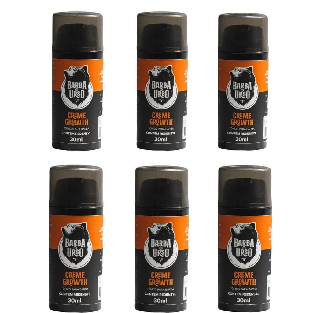 KIT 6 Tônicos para Falhas na Barba Creme Growth