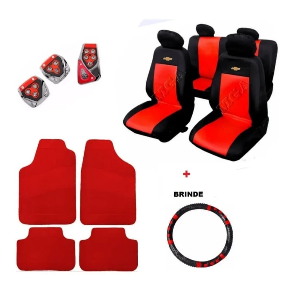 Kit capa banco carro +c/volante +pedaleira +tapete Chevrolet corsa Classic