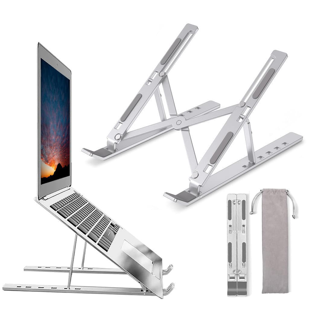 Suporte para laptop ajustável em vários níveis/estável e antiderrapante/dobrável rápido