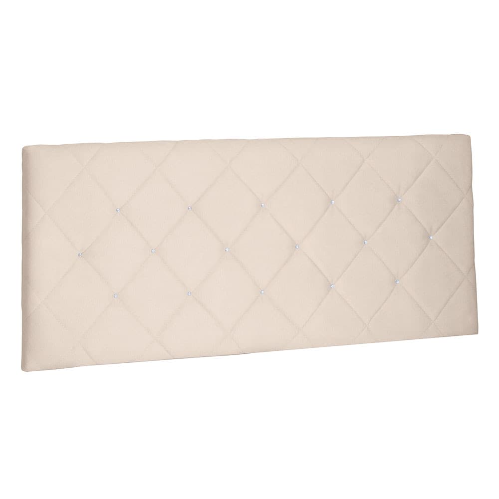 Cabeceira Painel Solteiro 90 cm Tânia Suede Bege - Pallazio