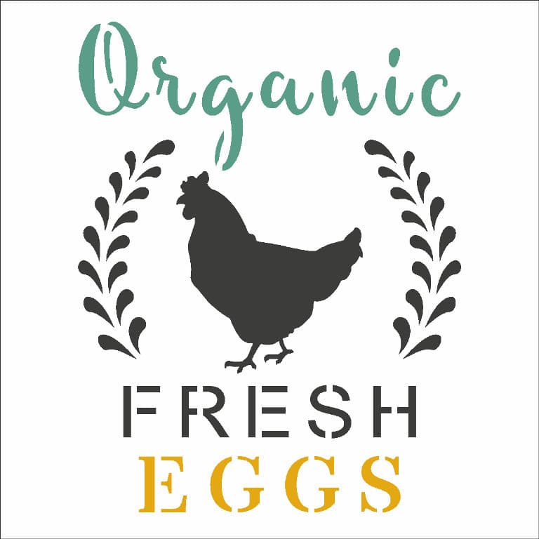 Stencil Simples Farmhouse Organic Fresh Eggs 2903 10x10 Opa