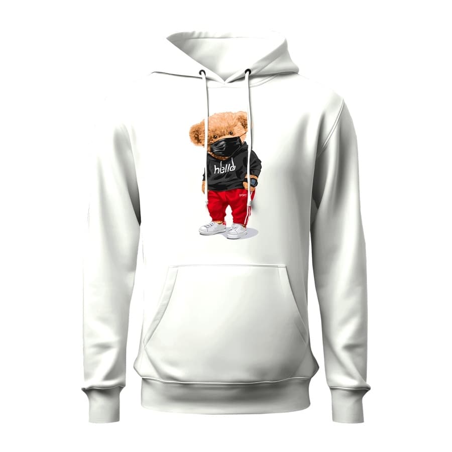 Blusa de Frio Agasalho Moletom Flanelado com Capuz Estampa Digital Unissex Envio Imediato Urso Pelúcia Estiloso