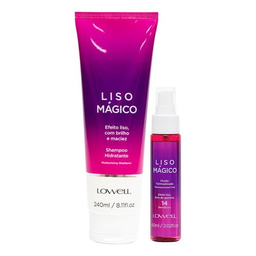 Lowell Liso Mágico Shampoo Fluido Termoativado Maciez Brilho