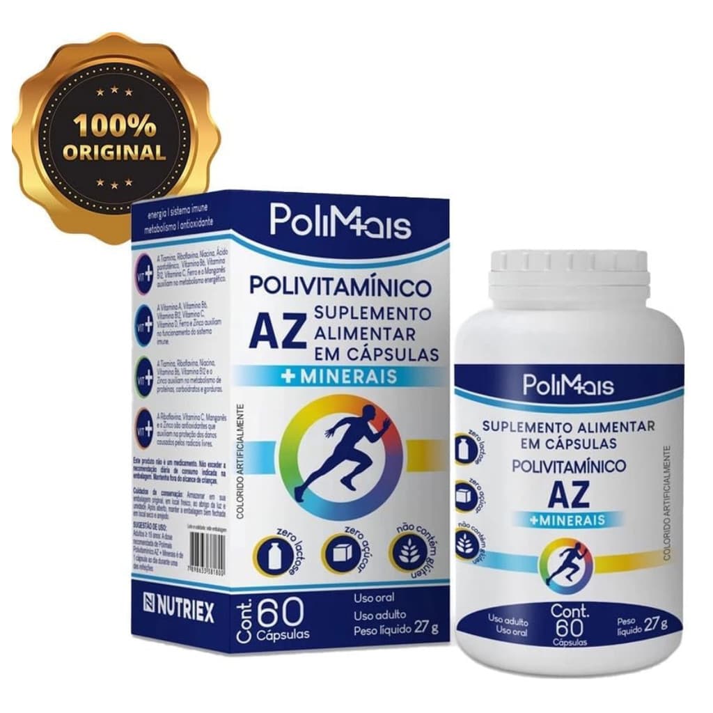 Polivitamínico AZ PoliMais – Equilíbrio e Nutrição Diária (60 Cápsulas)