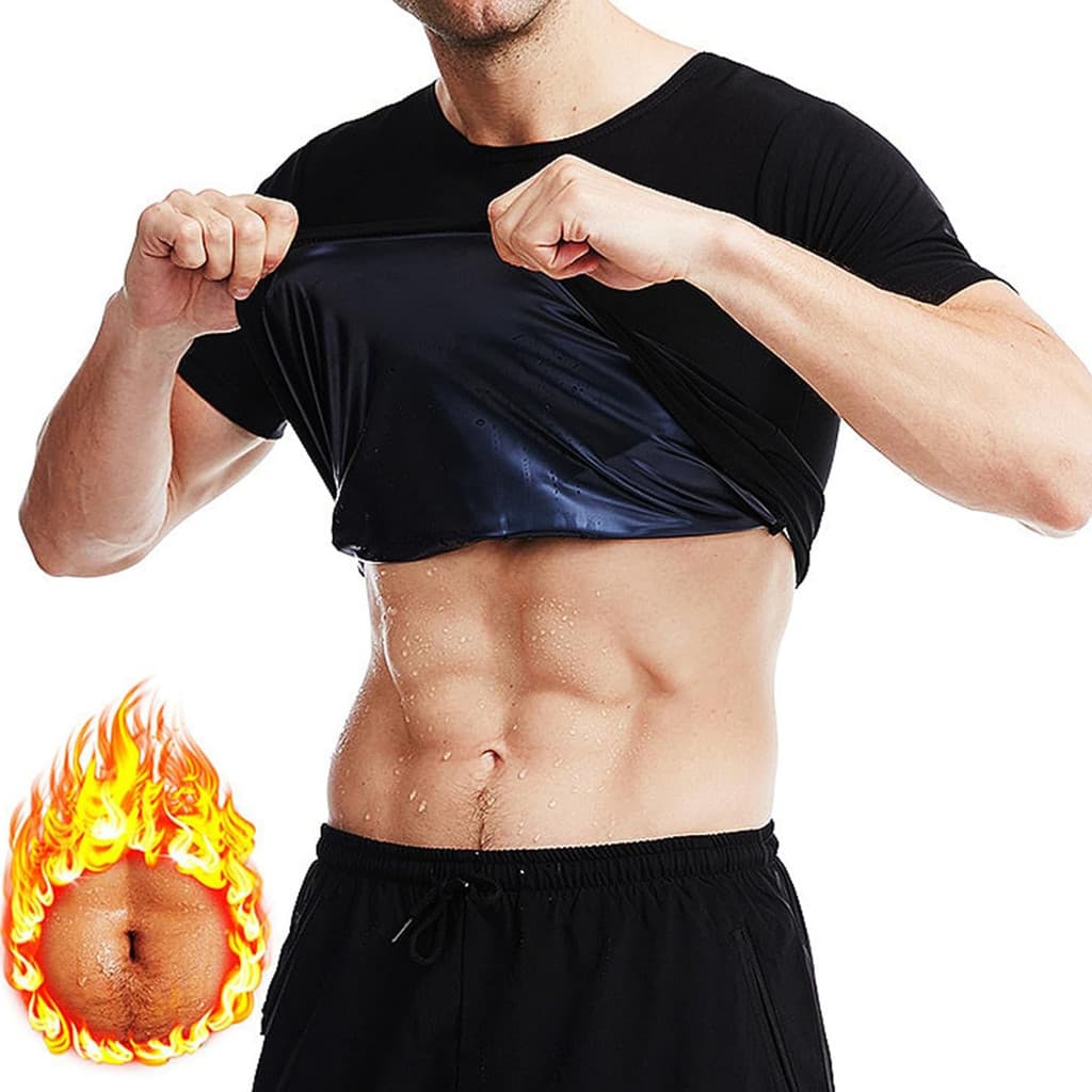 1 Pçs Sauna Suor Terno Shapewear Camisa Superior Cintura Colete Trainer Treino Exercício Fitness Ginásio Manga Curta Mas