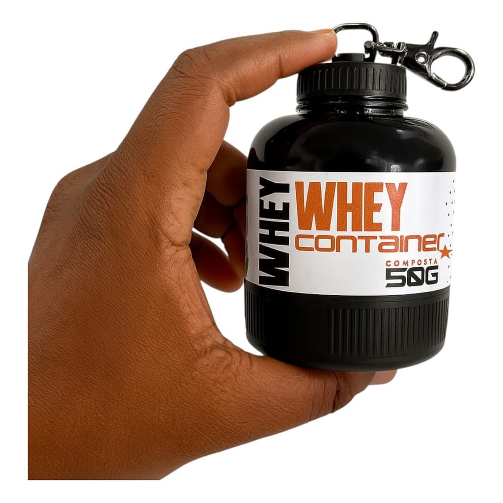 Whey Container Porta Proteína Suplemento Chaveiro Prottector