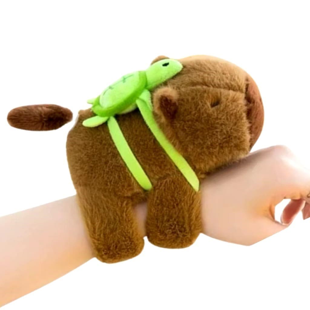 brinquedo capivara Kit pulseira pelúcia com mochila tartaruga abana rabinho