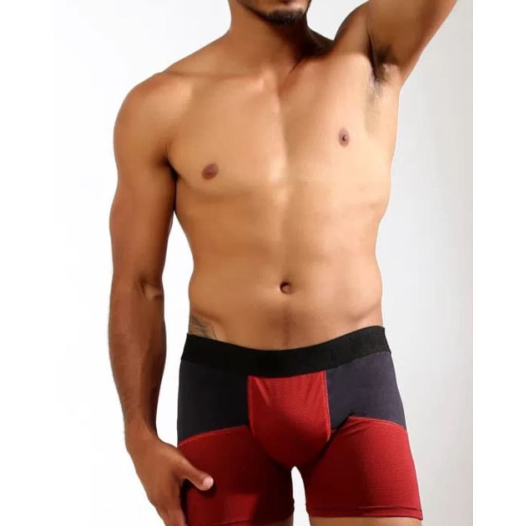 Cuecas Boxer na Poliamida Risca de Giz com Elástico Personalizado - Boxer Liebert