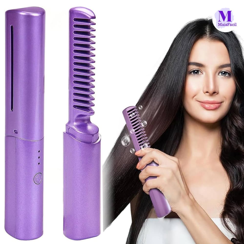Cabelo Alisado Escova Recarregável Mini Pente Portátil yushua3br Rápido