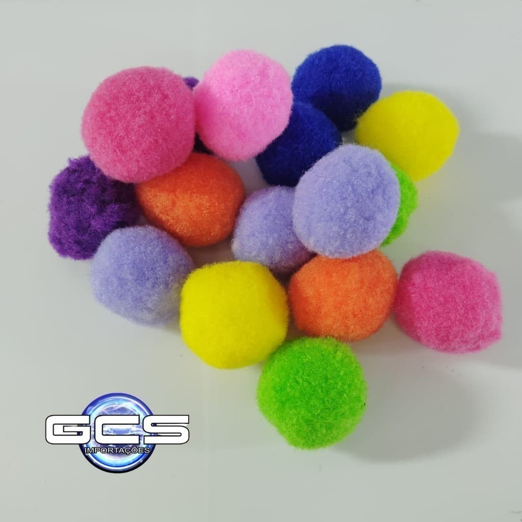 Pompom mix para artesanato laços faixas pets banho e tosa 40MM 100UN