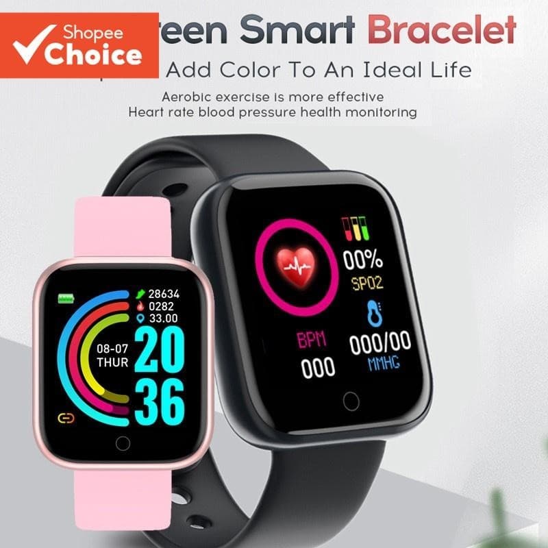 Relógio Inteligente Y68 D20 Pulseira Bluetooth Monitor De Fitness Relógios Smartwatch Digital Para Mulher