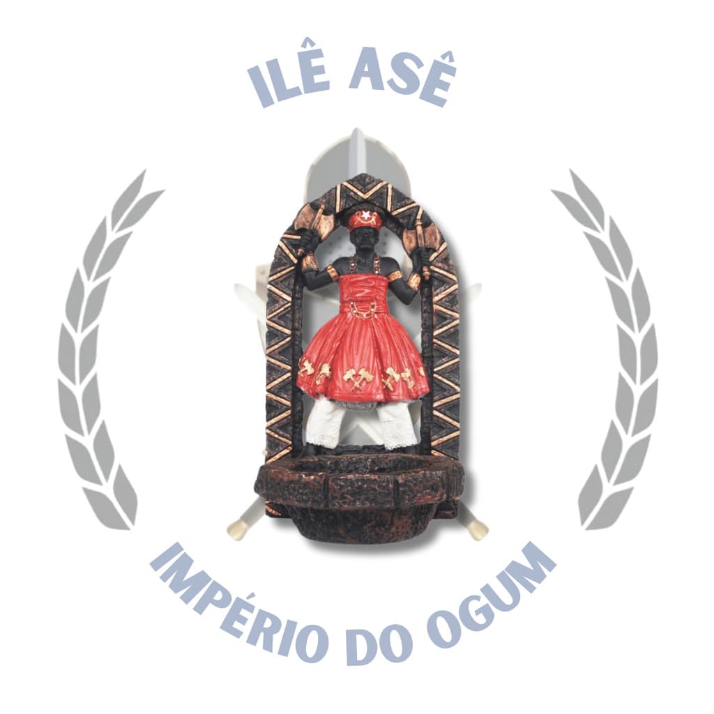 PORTA AXÉ RESINA ORIXÁ XANGÔ AFRICANO 20CM