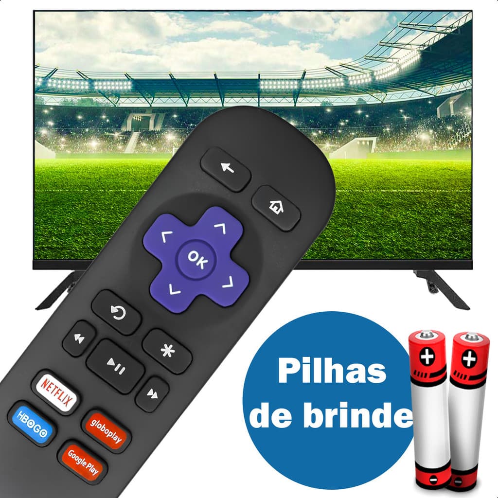 Controle Remoto Compatível com TV Aoc Roku Express Streaming Atalho Para o Hbo