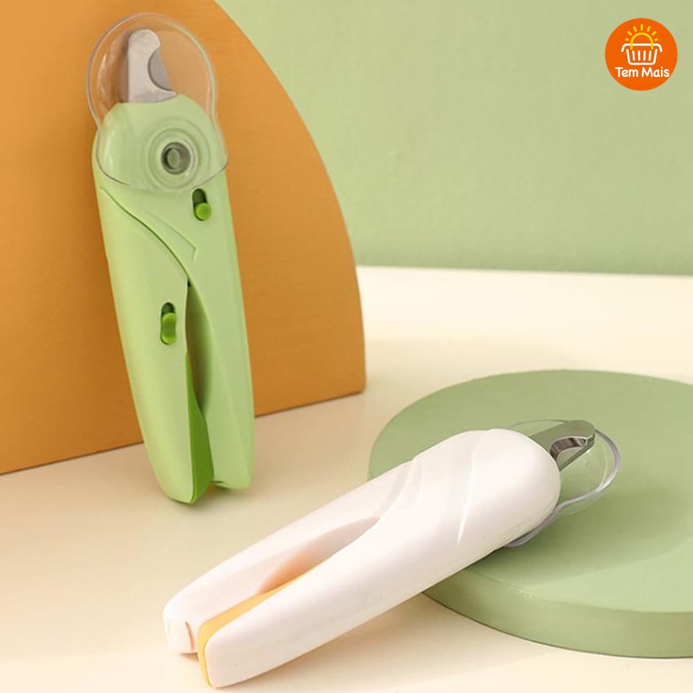 Cortador de unhas animais kit com alicate led lixa e tesoura