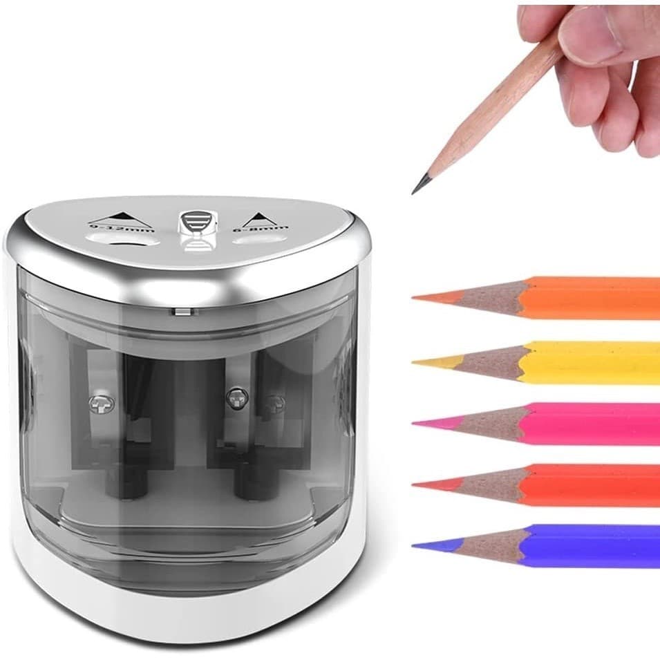 Apontador De Lápis Elétrico Para De Cor , Apontadores Operados Por Bateria No 2 E 6-12 Mm , Artistas De Furo Duplo Da Es