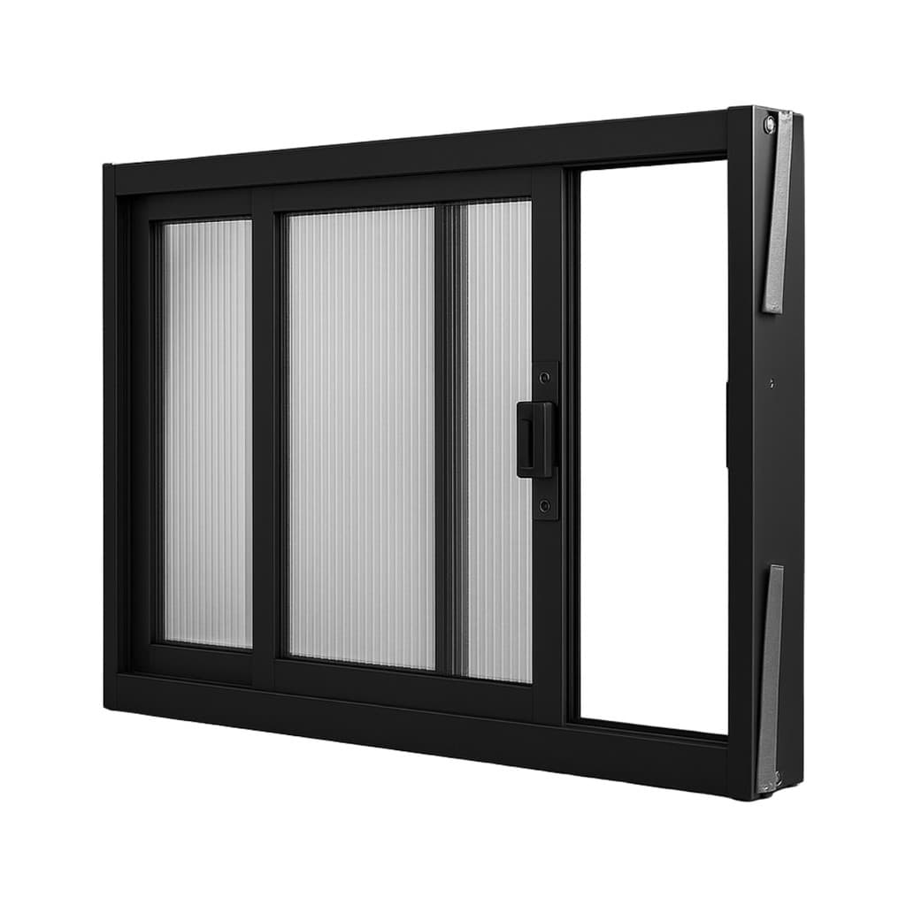 Vitro Janela Veneziana 2 Folhas De Alumínio Banheiro Lavabo 40x60 Com Policarbonato Translúcido