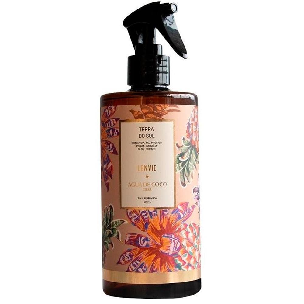 Água Perfumada Lenvie Terra do Sol Água de Coco Ideal para Tecidos e Ambientes 500ml