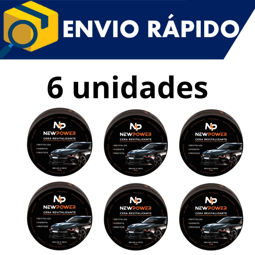Cera Revitalizadora de Plástico New Power - Produto Oficial 6 Unidades