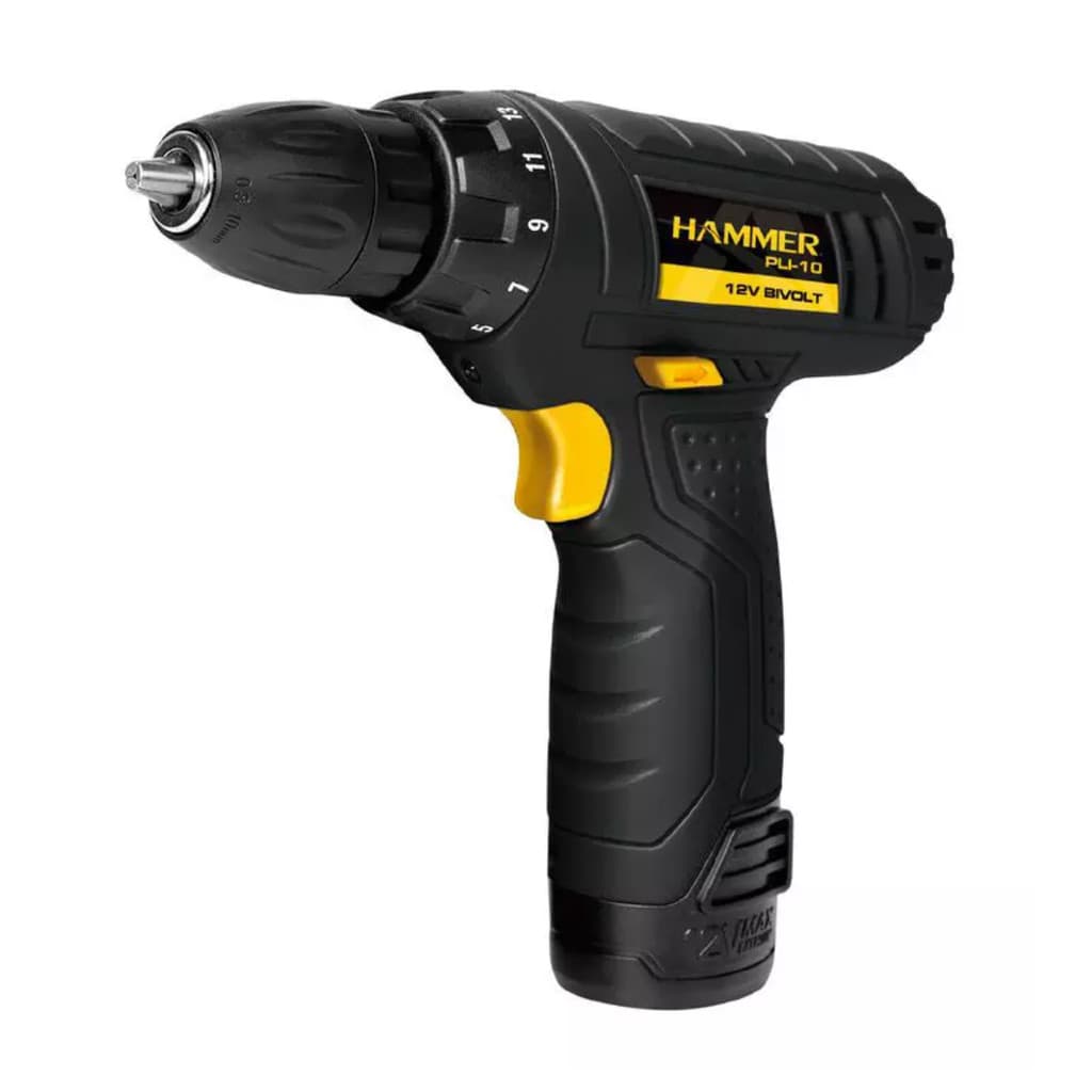 Parafusadeira Furadeira 12v Bivolt PLI-10 550RPM Hammer