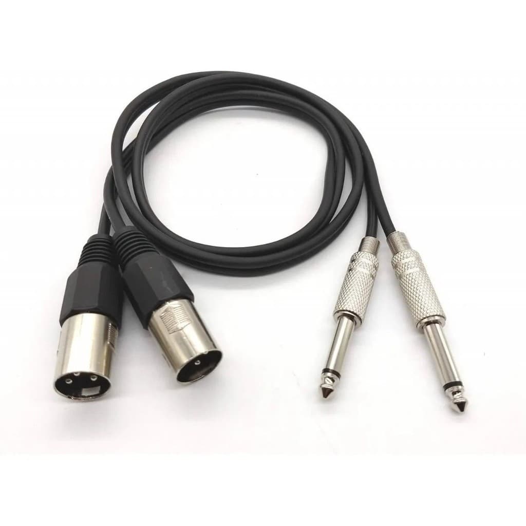 Cabo 2 P10 X 2 Xlr Macho Stereo Liga Mesa Som X Amplificador 50CM