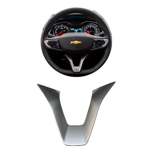 Moldura Aplique Inferior Volante Prata Onix Hatch 2020/...