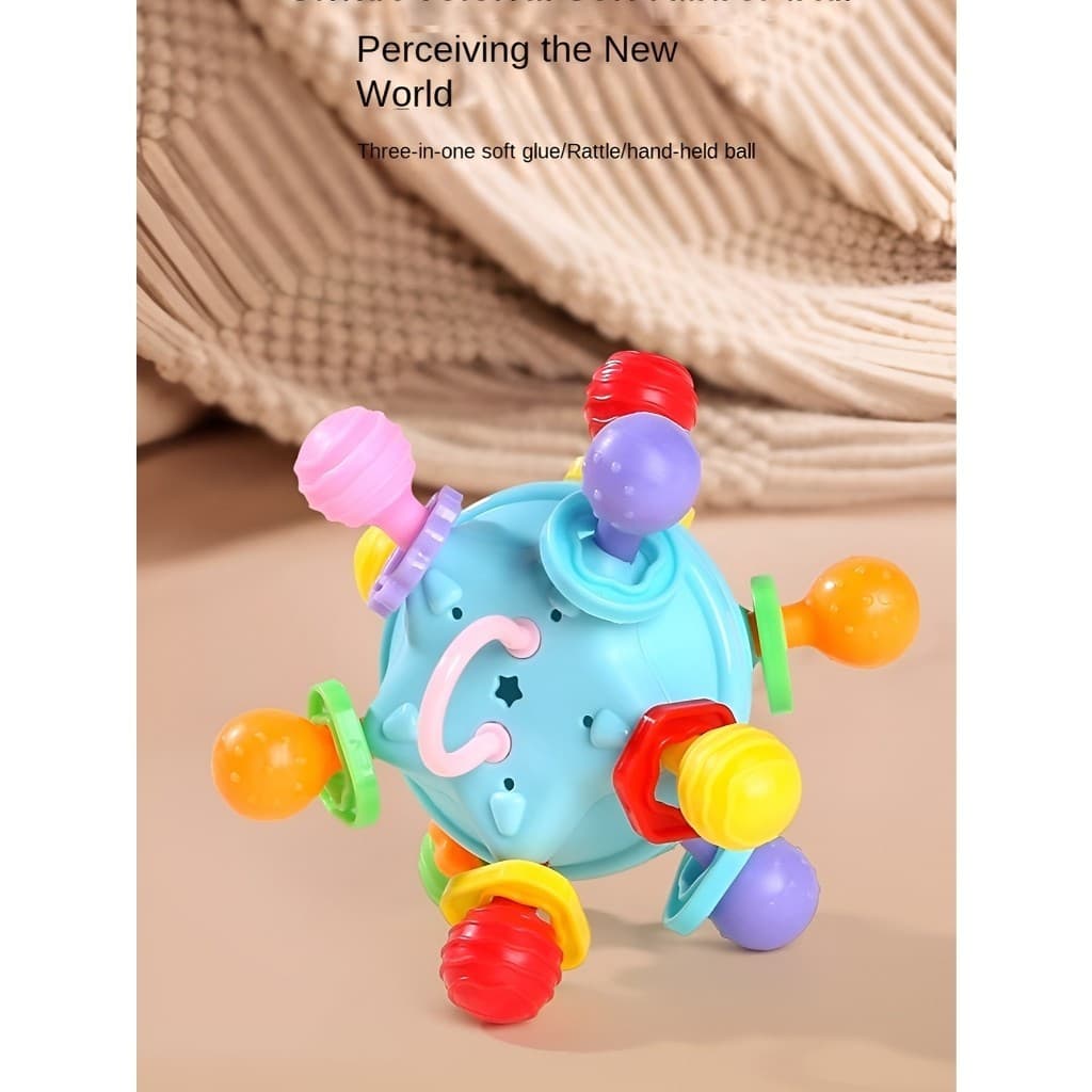 Bola de preensão para bebês, mordedor para crianças pequenas, brinquedo de exercício de preensão para dentição de 0 a 3