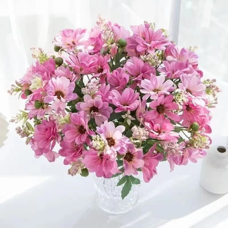 Bouquet Artificial Aster Daisy com 10 Flores--2829/7359