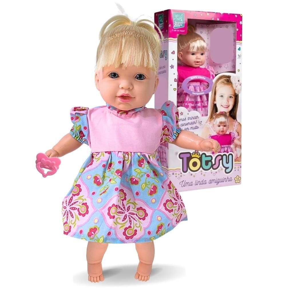 Totsy 113 Frases com Cabelo Boneca Bebê Supertoys