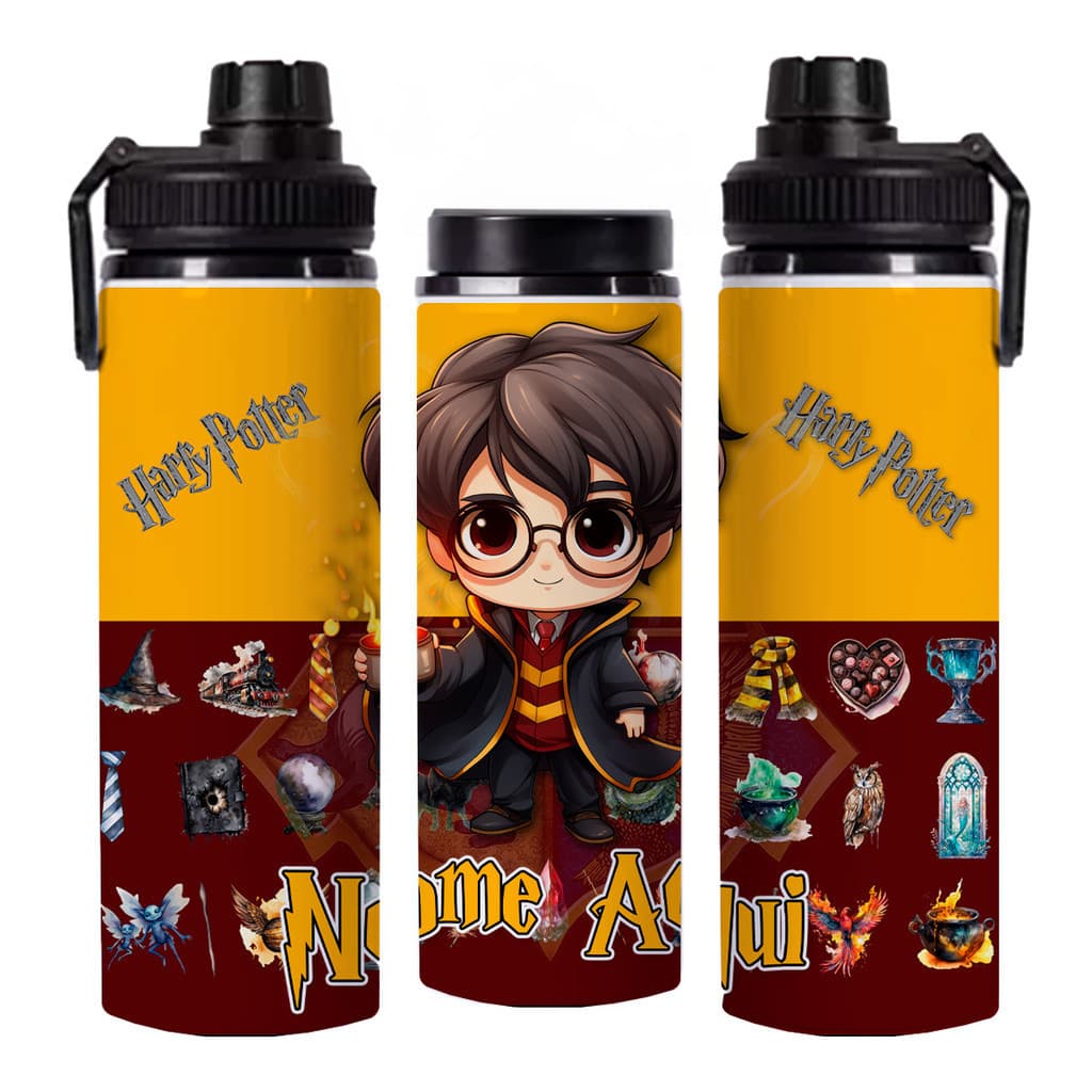 Garrafinha Harry Potter Personalizada Nome em Alumínio 750mL