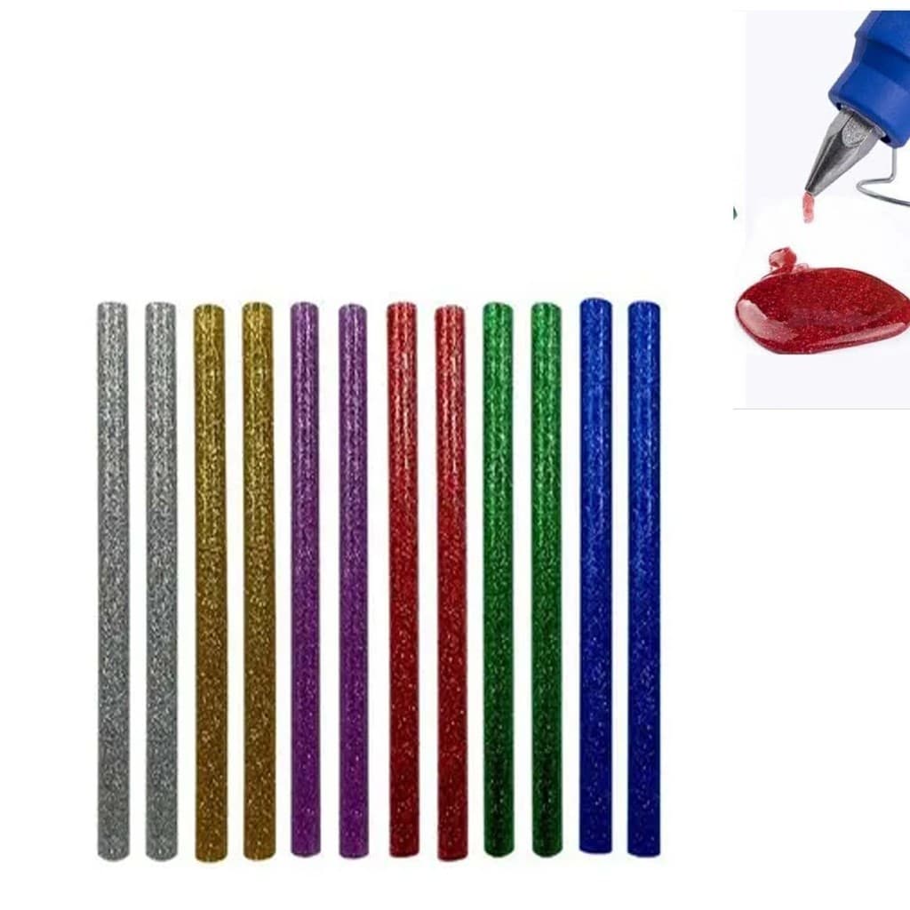 Bastão De Cola Quente Colorida Com Glitter Fino 20 Bastões