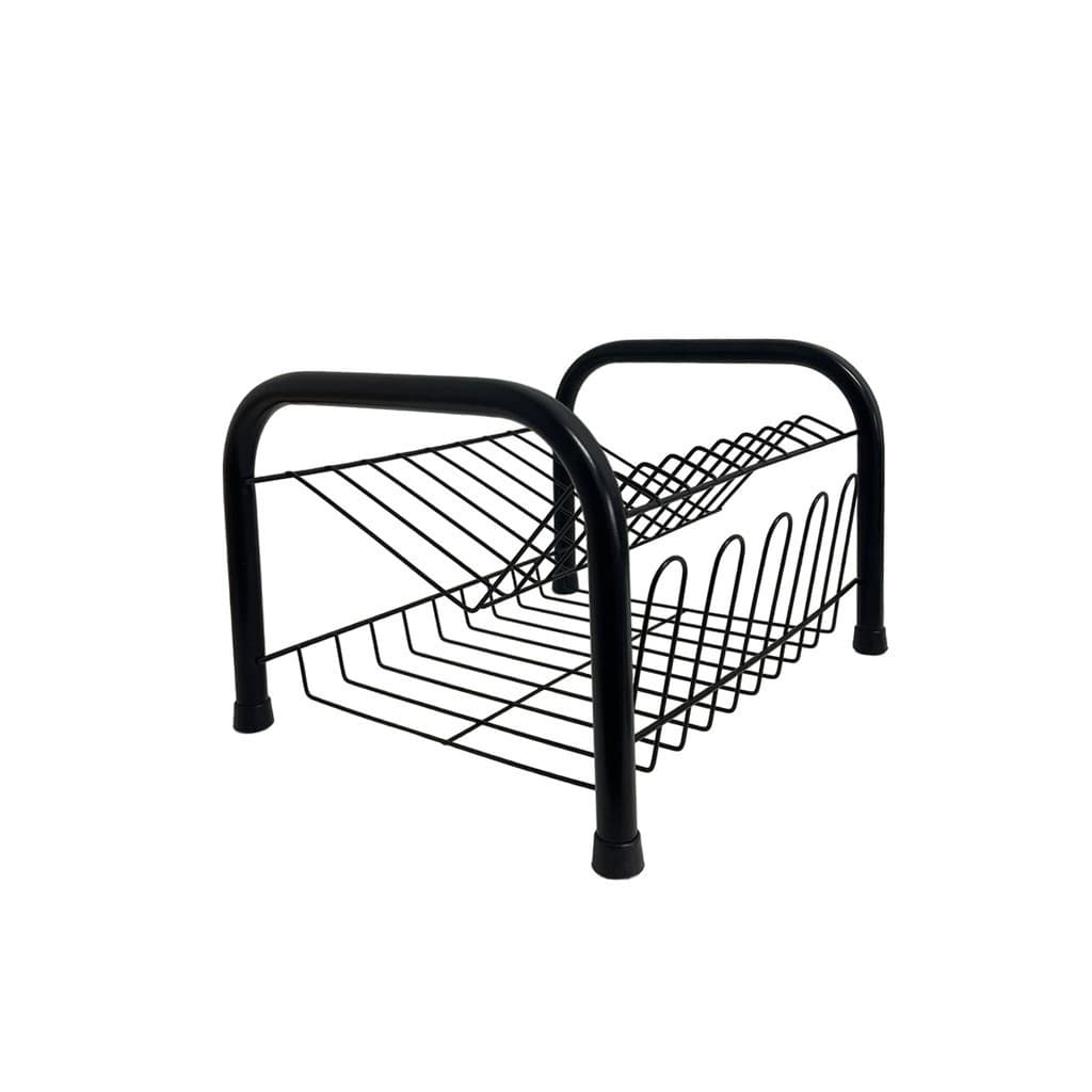 Escorredor De Pratos Louças Pia Bancada Secador Design Compacto Mini Duplo Talheres Copos Preto Multiuso