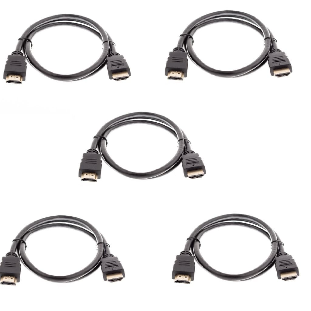 Kit 5 Cabos HDMI 4K 1 Metro TVs DVD Home Game Alta Resolução