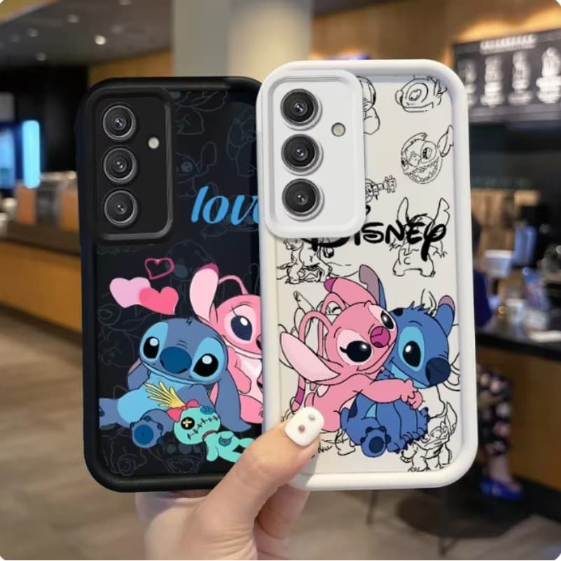 Para Samsung Galaxy A07 A17 S26 S25 FE A06 A26 A56 A16 A25 A23 A15 A14 A05 A05S 4G 5G Bonito Desenho Animado Disney Stit