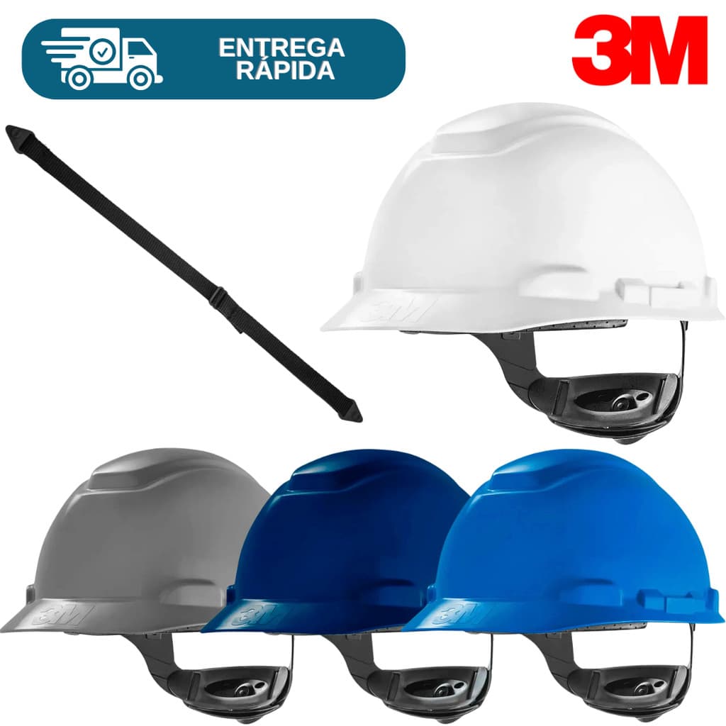 Capacete De Segurança 3M H700 Com Carneira Catraca Securefit + Jugular Engenheiro Eletricista Obra