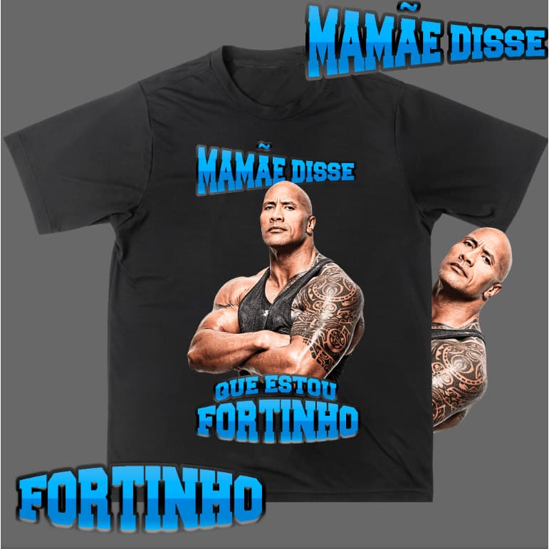 Camiseta Academia Camisa Premium Frase Mamãe Disse Que Estou Fortinho 100% Algodão