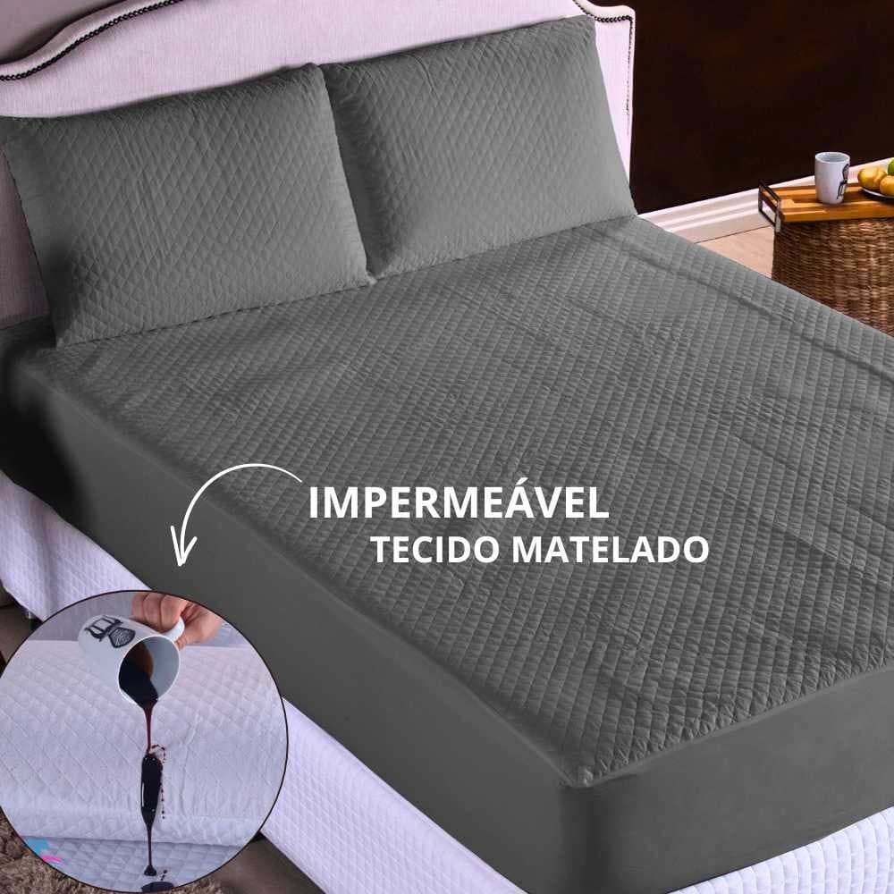 Protetor de Colchão Impermeável Avulso- Solteiro/Casal/Queen/King - Matelado - Com Elástico