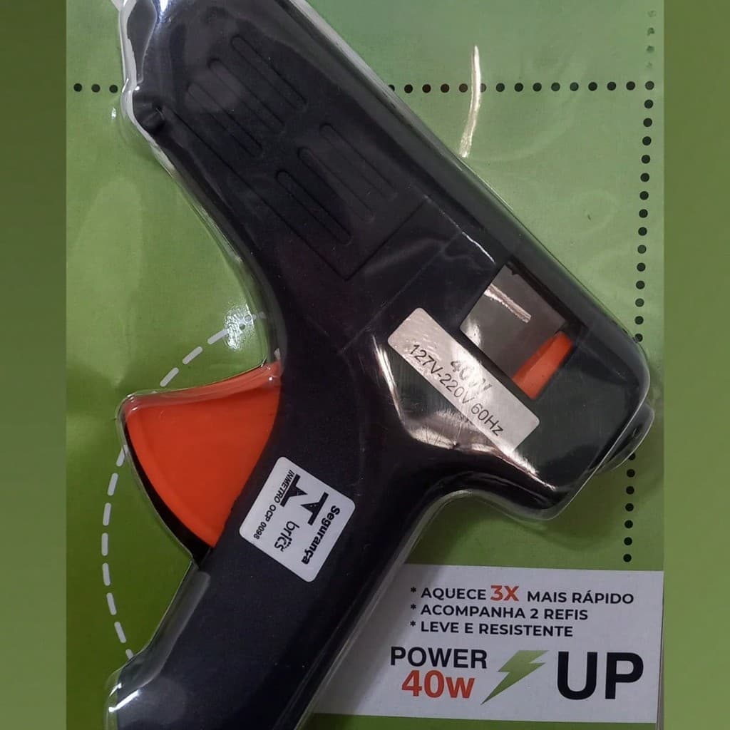 Pistola Cola Quente 40W Bivolt 2 Bastões Projetos Manuais