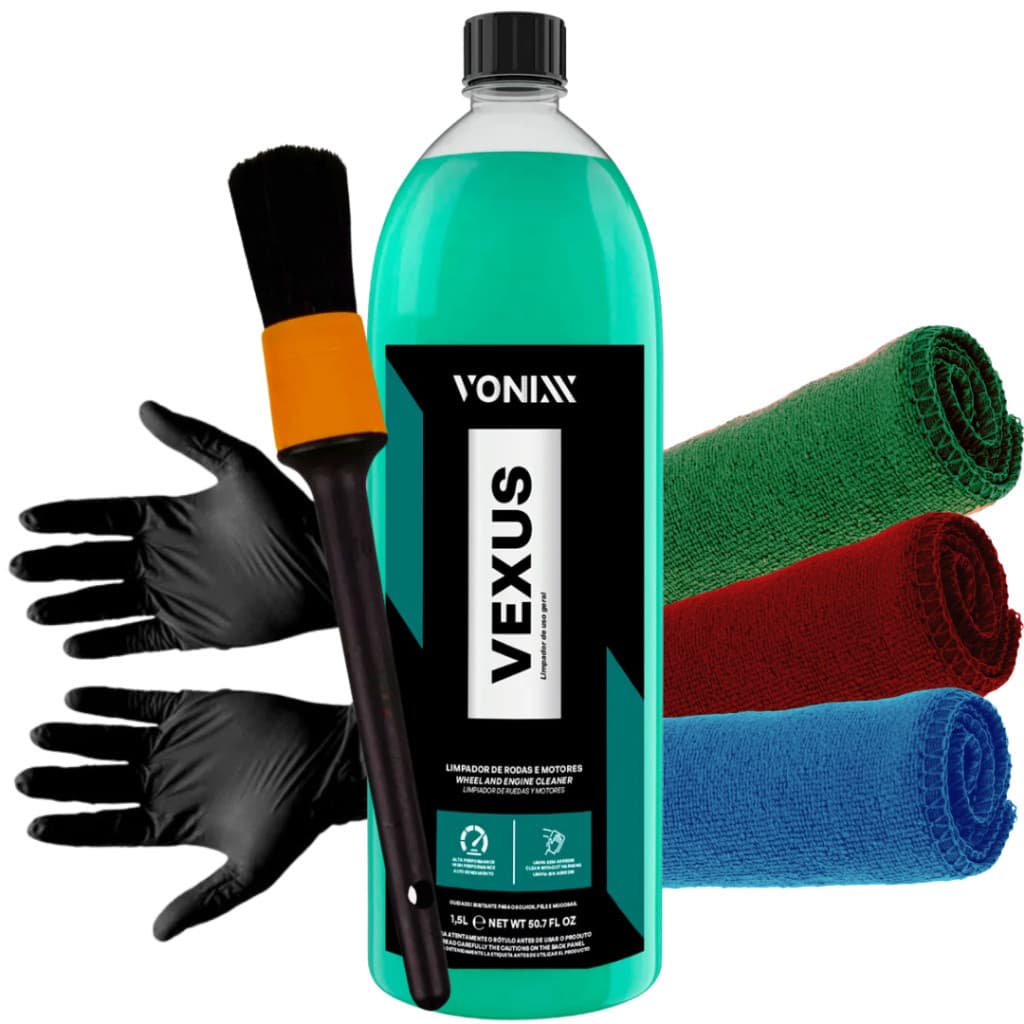 Vexus 1,5l Vonixx Limpador De Motor E Rodas Alcalino Limpeza Pesada Sem Agredir + Panos E Brindes
