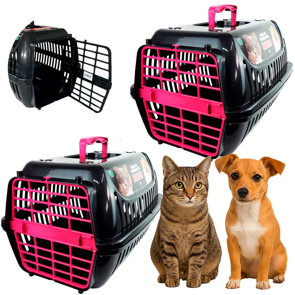 Kit 2 Caixa de Transporte Gato Cachorro N1 Com 4 Travas Bolsa de Transporte Pet