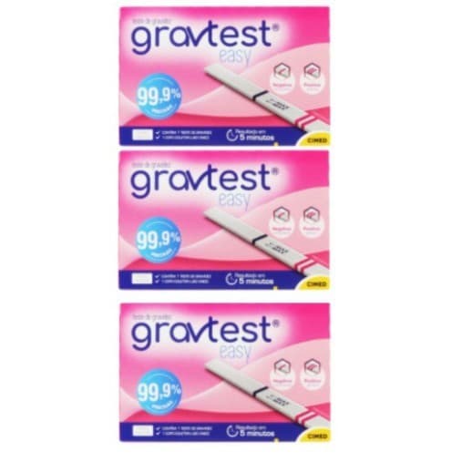 Kit 3 Testes de Gravidez Gravtest Easy Cimed 99,9% Precisão